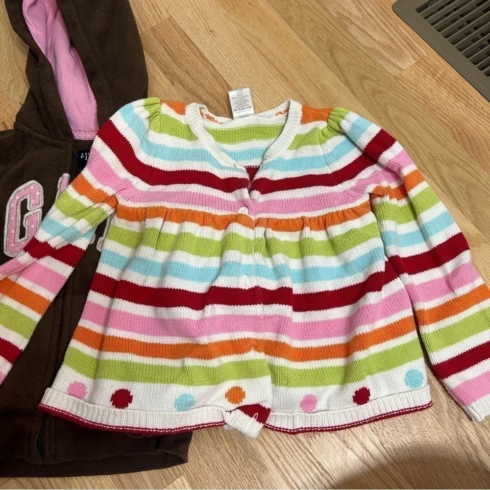 4T Gap Hooded Sweatshirt Gymboree Rainbow Striped Cardigan Bundle Lot